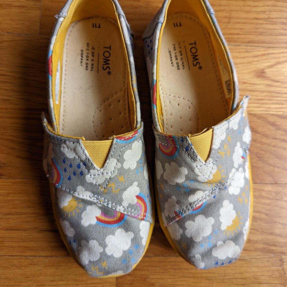 Pre-owned Kids Toms Tiny Alparata Cloudy Day Shoes (size 11)